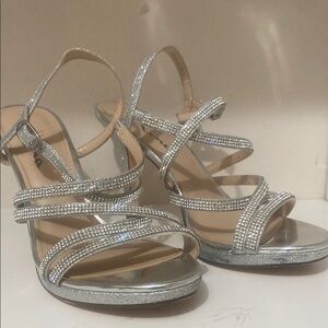 Touch of Nina Silver Strappy Heels